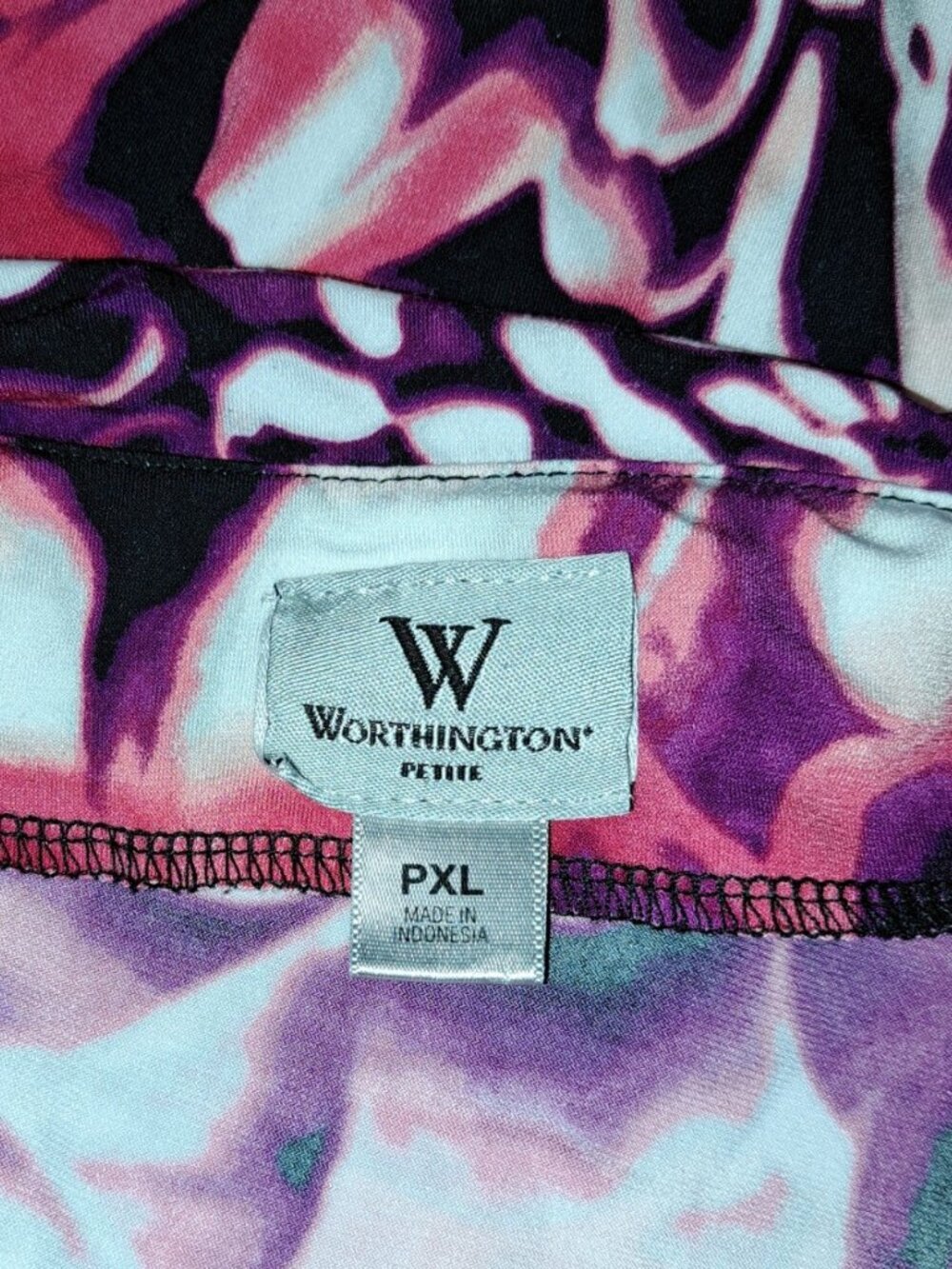 Worthington Petite XL Sleeveless Pink White Flowers Art To Wear PXL - Picture 3 of 6